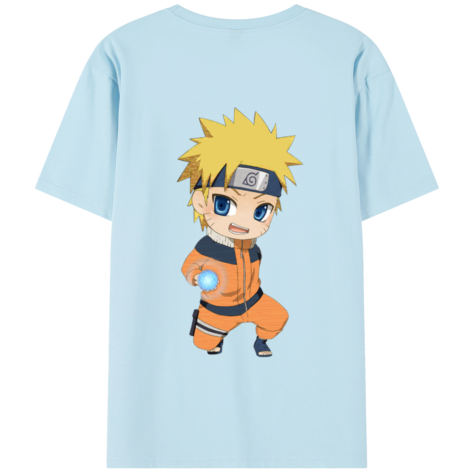 （画像用） NARUTO -ナルト- うずまき ナルト Uzumaki Naruto 綿100％半袖Tシャツ（背面プリント）